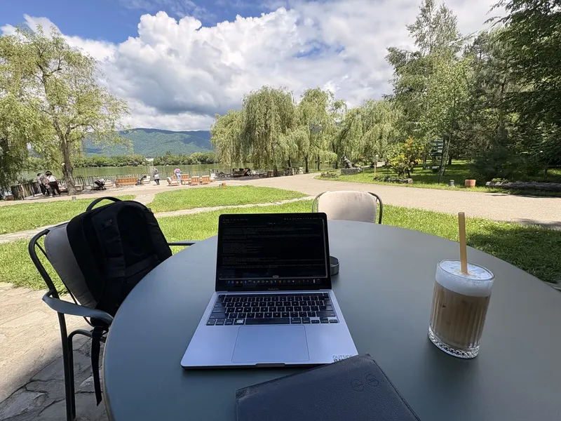 My laptop and a coffee in Georgia