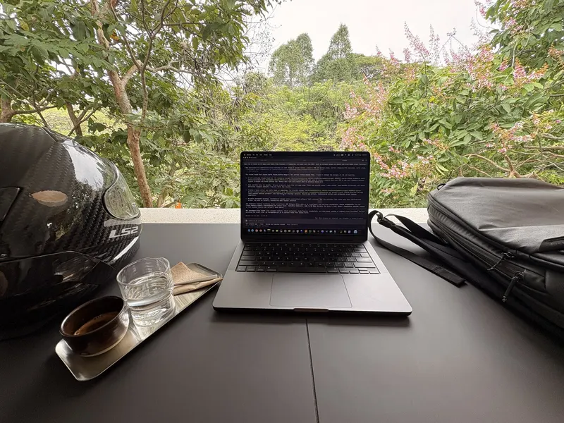 My laptop and a coffee in Malaysia