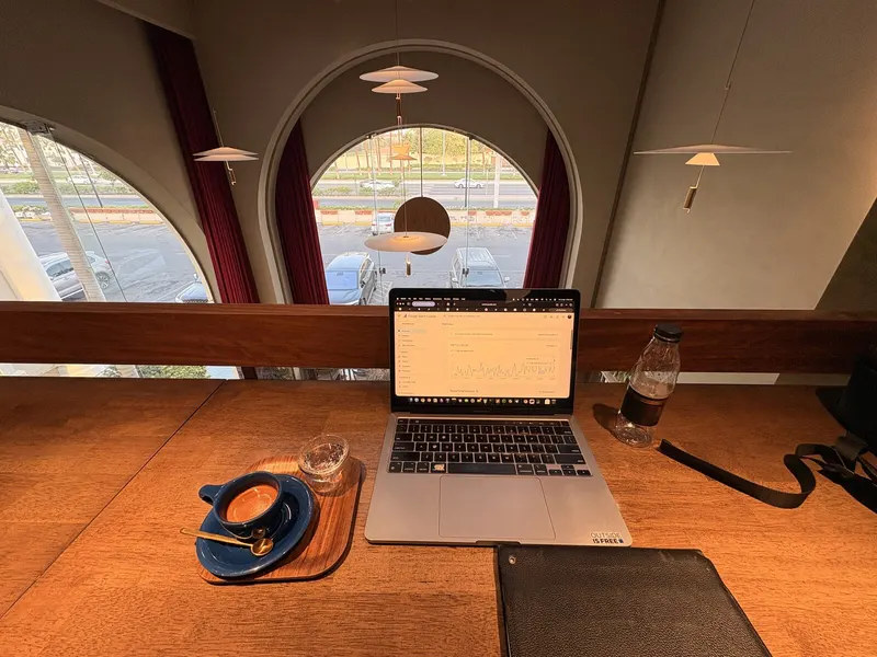 My laptop and a coffee in Saudi Arabia