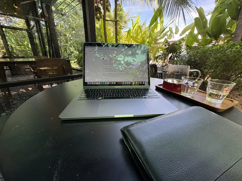 My laptop and a coffee in Thailand