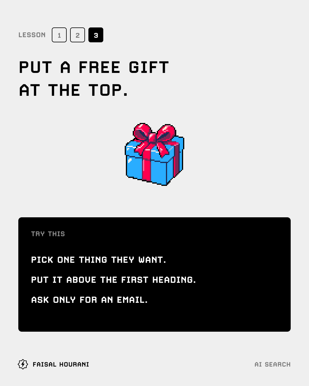 Lesson 3: put a free gift at the top