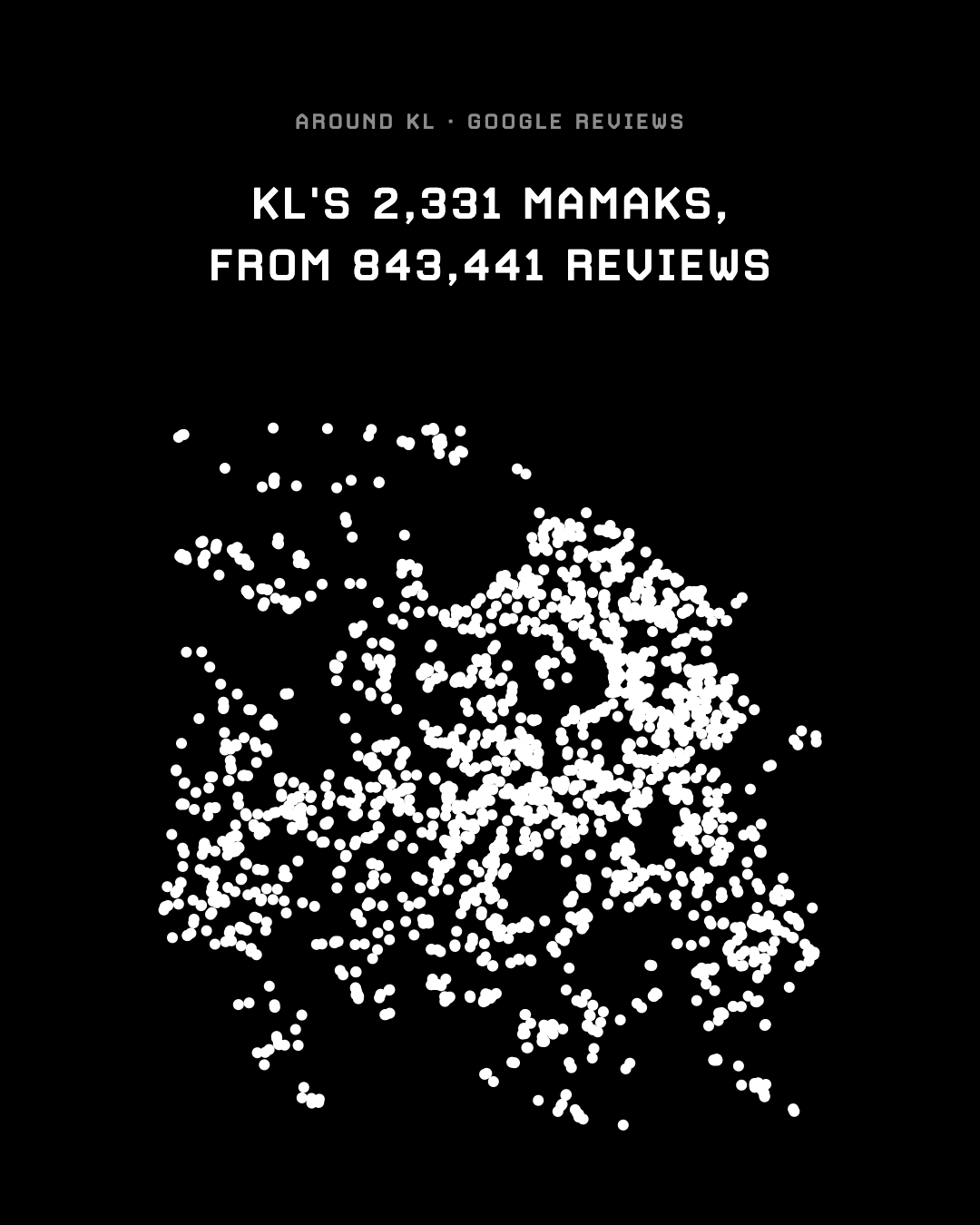 Map of the 2,331 mamaks around KL