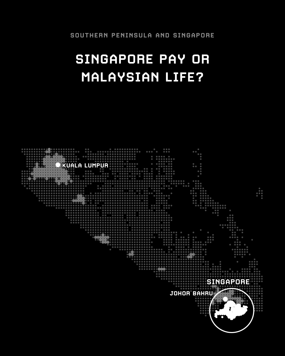 Map of the southern peninsula and Singapore